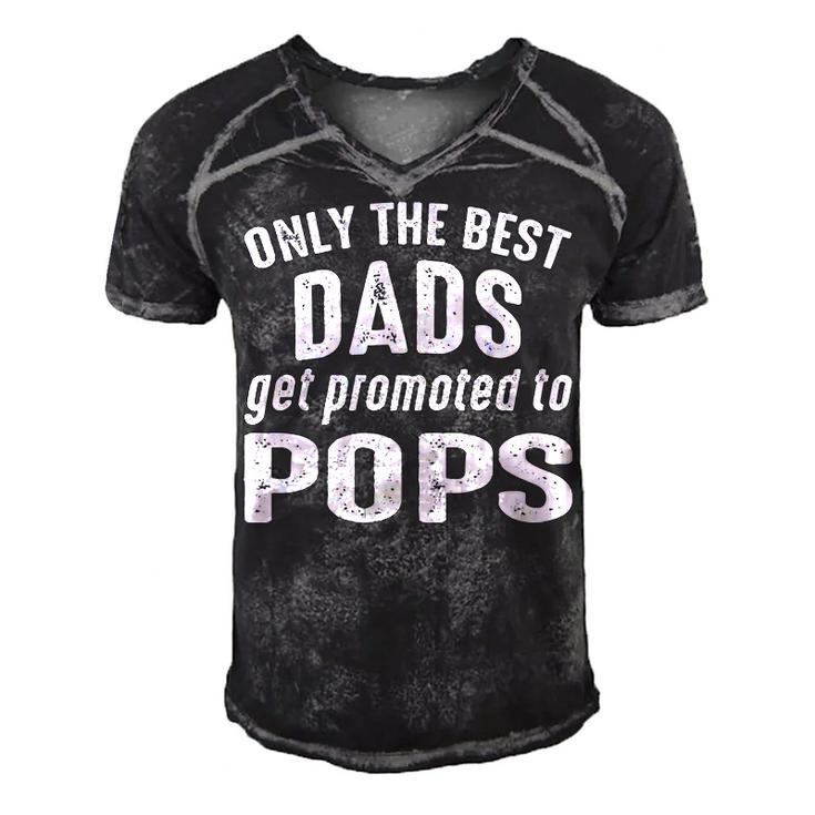 Pops Grandpa Gift   Only The Best Dads Get Promoted To Pops Men's Short Sleeve V-neck 3D Print Retro Tshirt