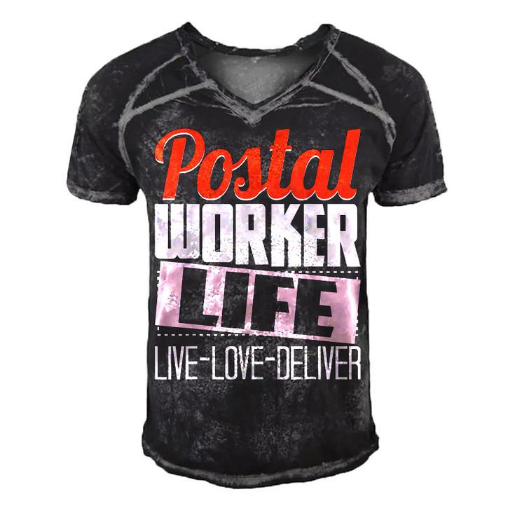 Postal Worker Life - Mailman Mailwoman Postman Mail Carrier  Men's Short Sleeve V-neck 3D Print Retro Tshirt
