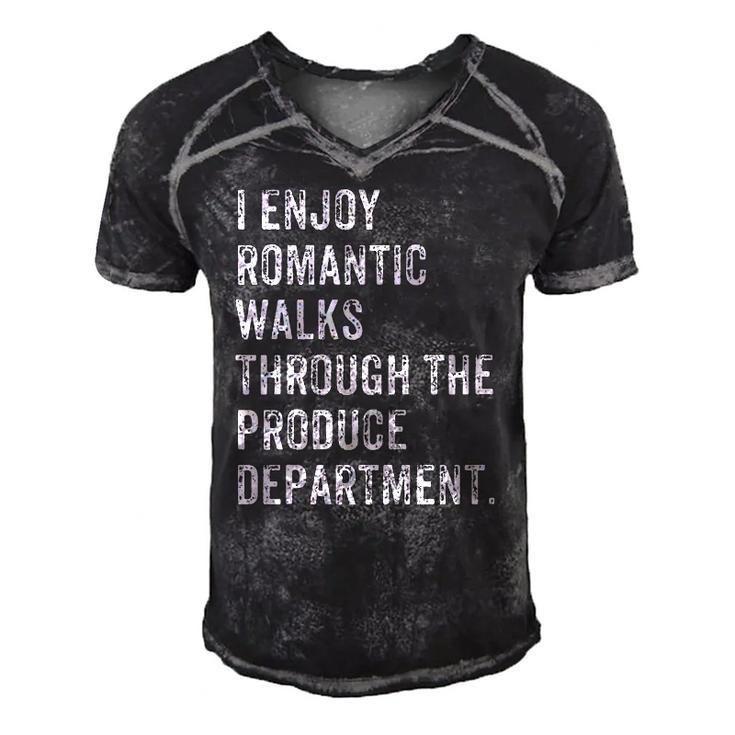Produce Department Romantic Walk Food Gift Men's Short Sleeve V-neck 3D Print Retro Tshirt