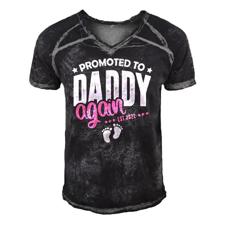 Promoted Daddy Again 2022 Its A Girl Baby Announcement Men's Short Sleeve V-neck 3D Print Retro Tshirt