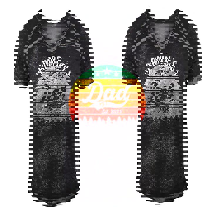 Promoted To Dad 2022 For New Daddy First Time Dad Pregnancy Men's Short Sleeve V-neck 3D Print Retro Tshirt