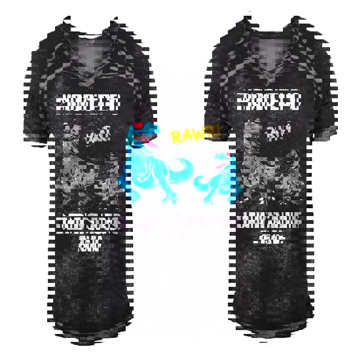 Promoted To Dad Again 2022  Trex Daddy Again Est 2022 Ver2 Men's Short Sleeve V-neck 3D Print Retro Tshirt
