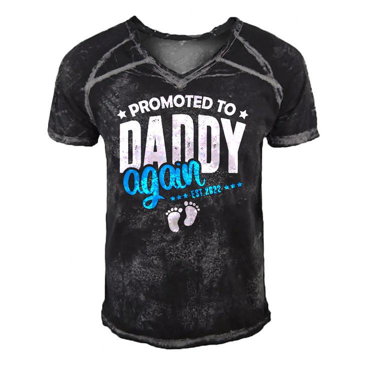 Promoted To Daddy Again 2022 Its A Boy Baby Announcement Men's Short Sleeve V-neck 3D Print Retro Tshirt