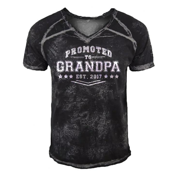 Promoted To Grandpa 2017 Congratulations Proud Tee Men's Short Sleeve V-neck 3D Print Retro Tshirt