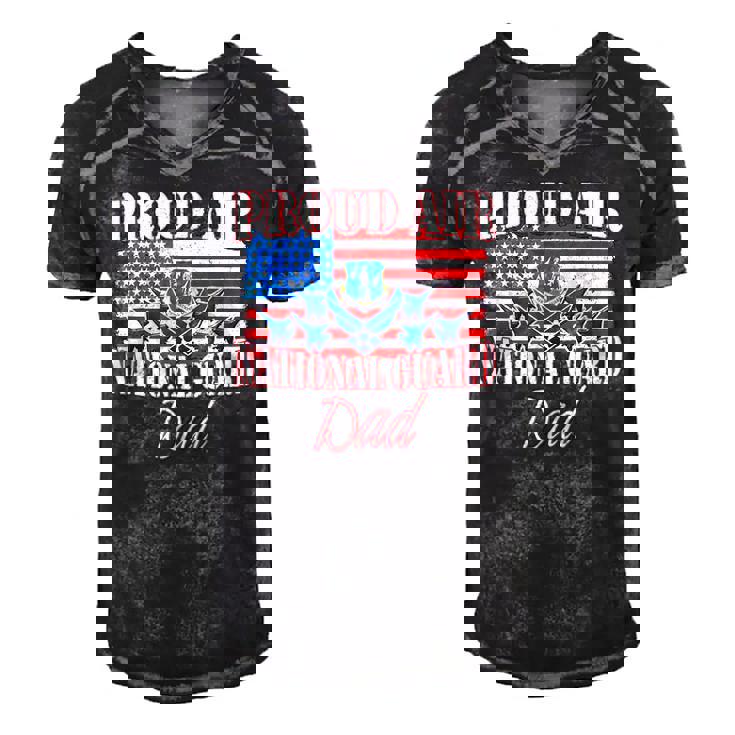 Proud Air National Guard Dad  Usa Air Force Fathers Day Men's Short Sleeve V-neck 3D Print Retro Tshirt