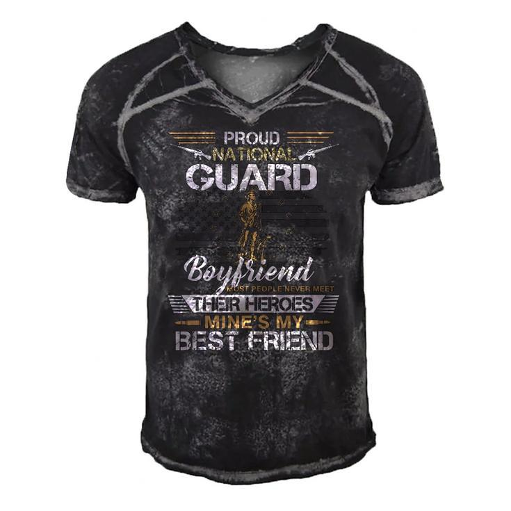 Proud Army National Guard Boyfriend Flag  US Military Men's Short Sleeve V-neck 3D Print Retro Tshirt