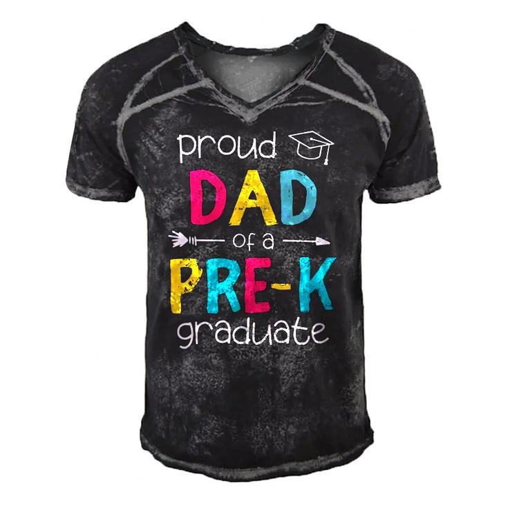 Proud Dad Father Pre-K Preschool Family Matching Graduation Men's Short Sleeve V-neck 3D Print Retro Tshirt