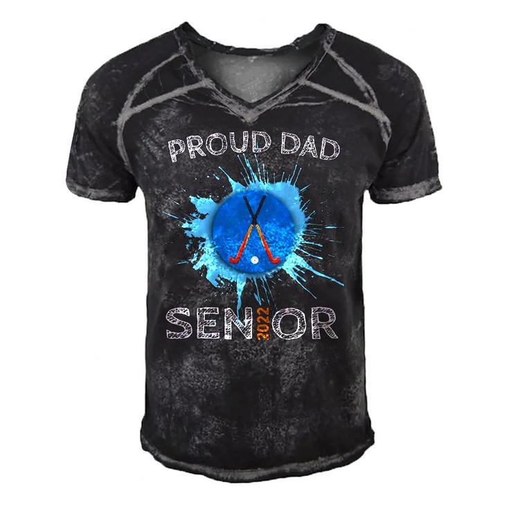 Proud Dad Hockey Senior 2022 High School Graduation Men's Short Sleeve V-neck 3D Print Retro Tshirt