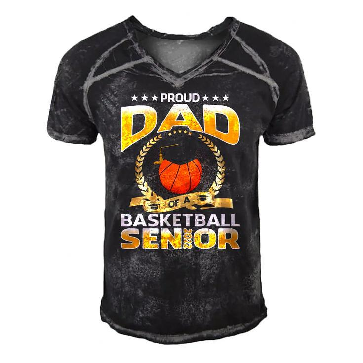 Proud Dad Of A Basketball Senior Men's Short Sleeve V-neck 3D Print Retro Tshirt