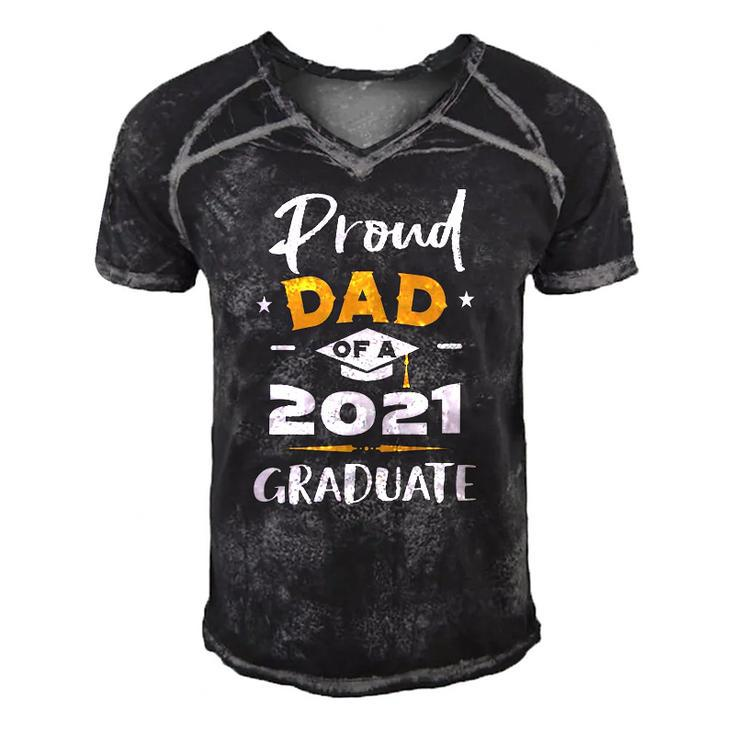 Proud Dad Of A Class Of 2021 Graduate Class Of 21 Ver2 Men's Short Sleeve V-neck 3D Print Retro Tshirt