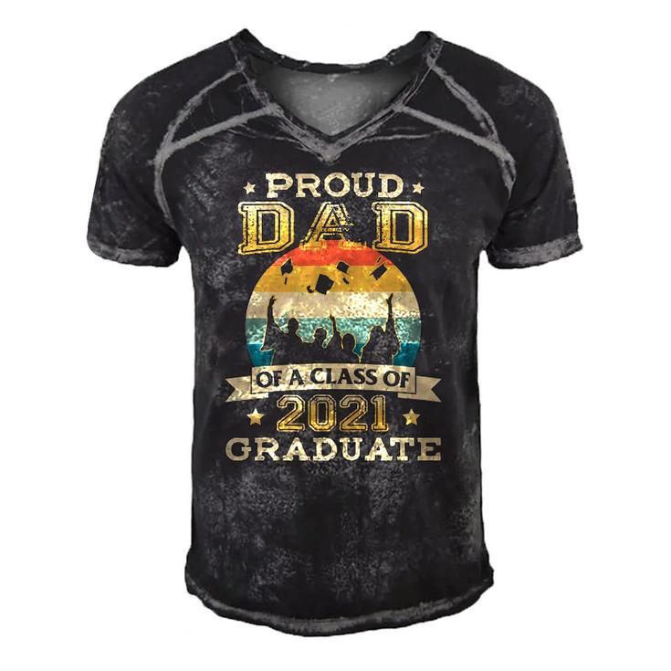 Proud Dad Of A Class Of 2021 Graduate Senior 2021 Ver2 Men's Short Sleeve V-neck 3D Print Retro Tshirt