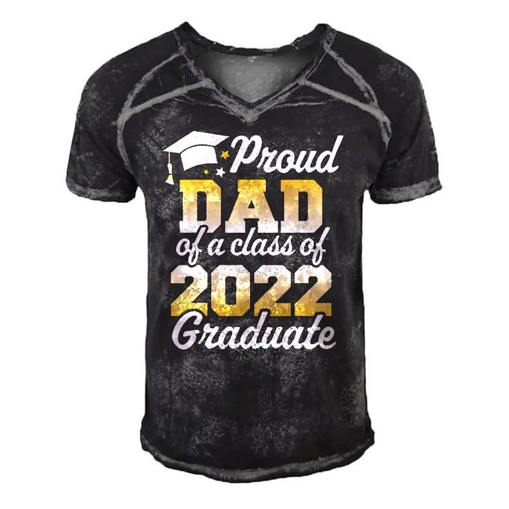 Proud Dad Of A Class Of 2022 Graduate Father Senior Family Men's Short Sleeve V-neck 3D Print Retro Tshirt