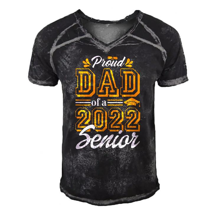 Proud Dad Of A Class Of 2022 Graduate Senior 2022 Daddy Men's Short Sleeve V-neck 3D Print Retro Tshirt