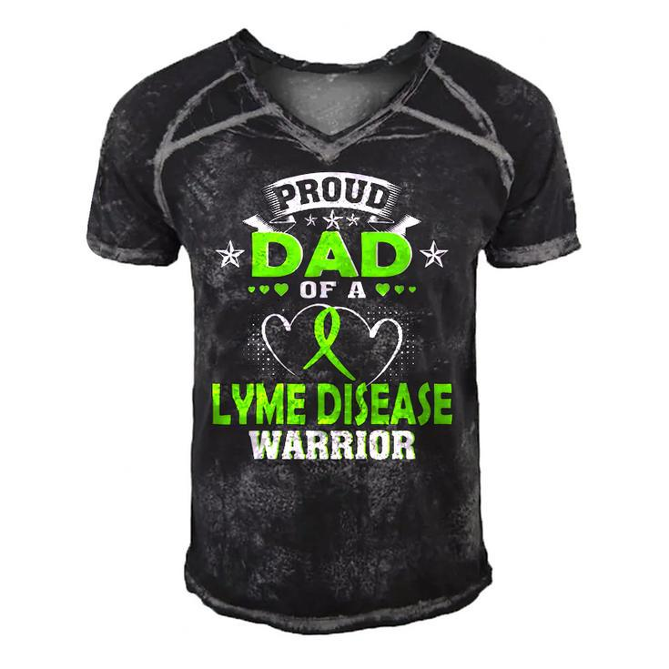 Proud Dad Of A Lyme Disease Warrior Men's Short Sleeve V-neck 3D Print Retro Tshirt