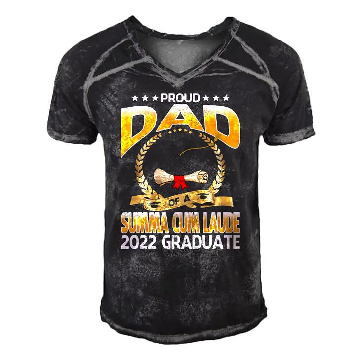 Proud Dad Of A Summa Cum Laude 2022 Graduate Men's Short Sleeve V-neck 3D Print Retro Tshirt