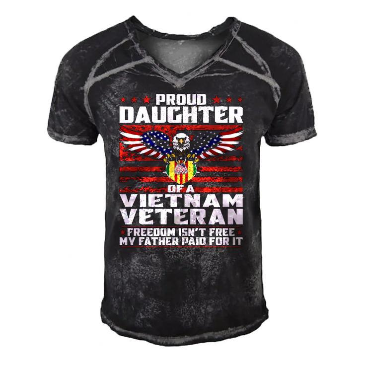 Proud Daughter Of A Vietnam Veteran Patriotic Family  Men's Short Sleeve V-neck 3D Print Retro Tshirt