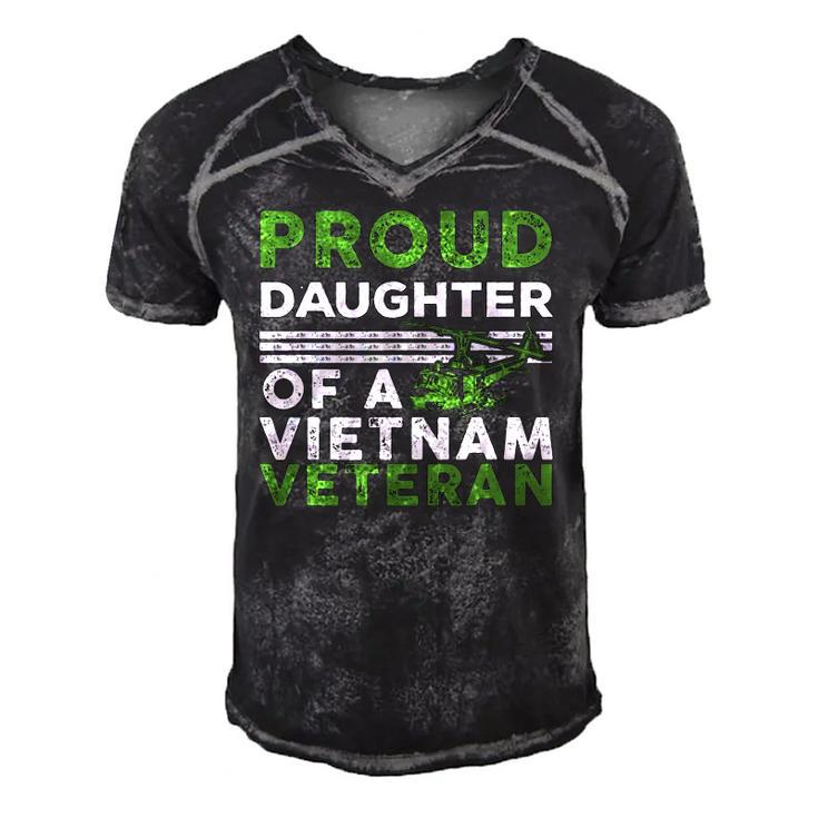 Proud Daughter Of A Vietnam Veteran War Soldier Men's Short Sleeve V-neck 3D Print Retro Tshirt