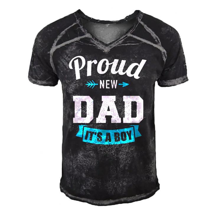 Proud New Dad Its A Boy Gender Reveal Party Men's Short Sleeve V-neck 3D Print Retro Tshirt