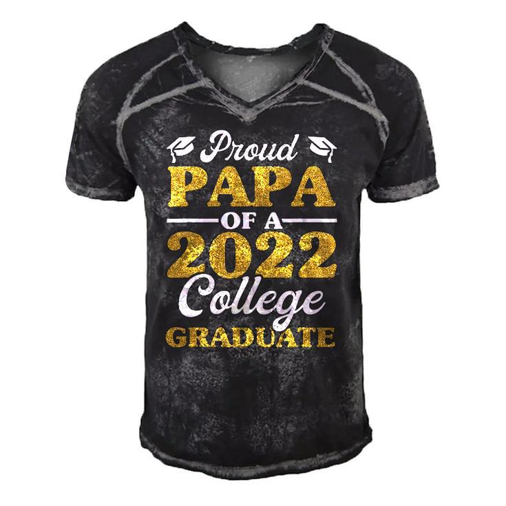 Proud Papa Of 2022 College Graduate  Grandpa Graduation Men's Short Sleeve V-neck 3D Print Retro Tshirt