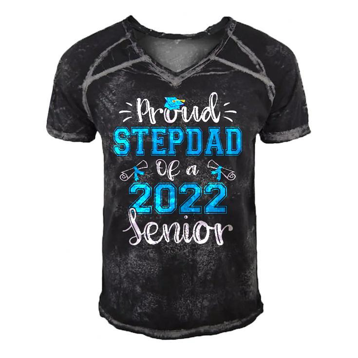 Proud Stepdad Of A Class Of 2022 Senior Funny Graduation 22 Ver2 Men's Short Sleeve V-neck 3D Print Retro Tshirt