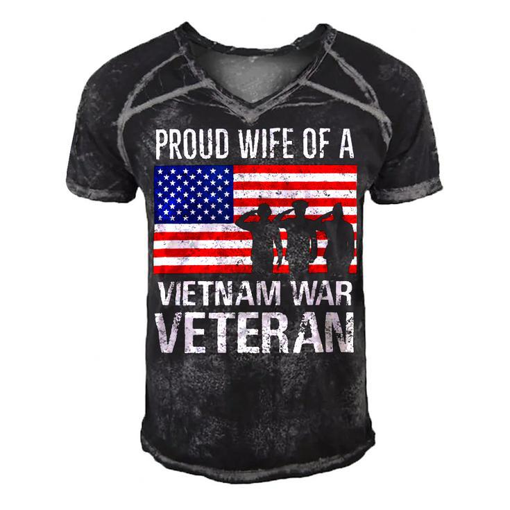 Proud Wife Vietnam War Veteran Husband Wives Matching Design Men's Short Sleeve V-neck 3D Print Retro Tshirt