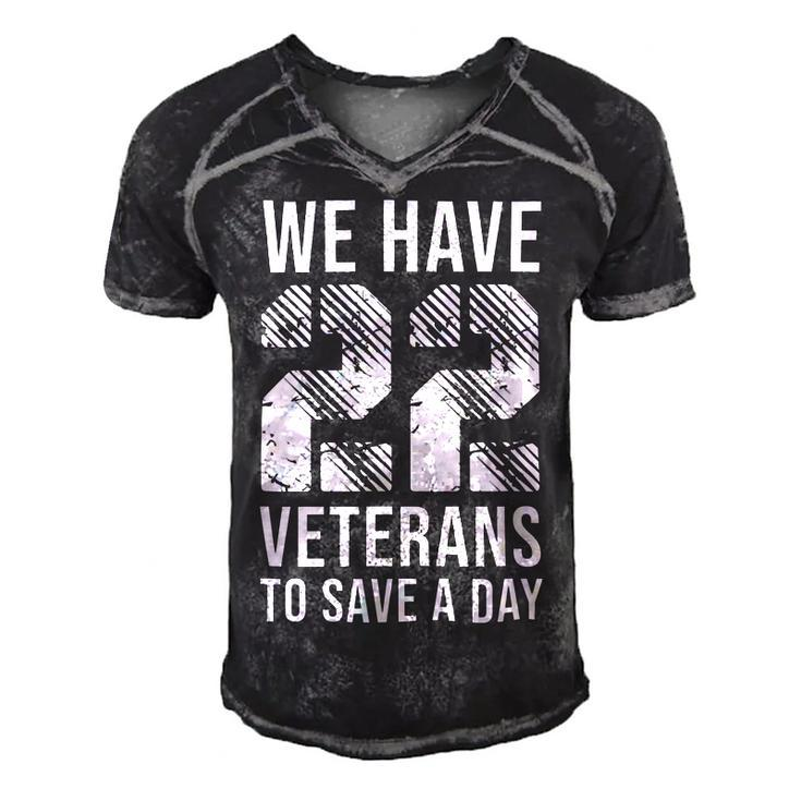Ptsd Mental Health Awareness 22 A Day Men's Short Sleeve V-neck 3D Print Retro Tshirt