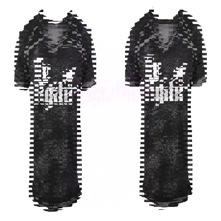 Pug Father Dog Dad Classic Men's Short Sleeve V-neck 3D Print Retro Tshirt