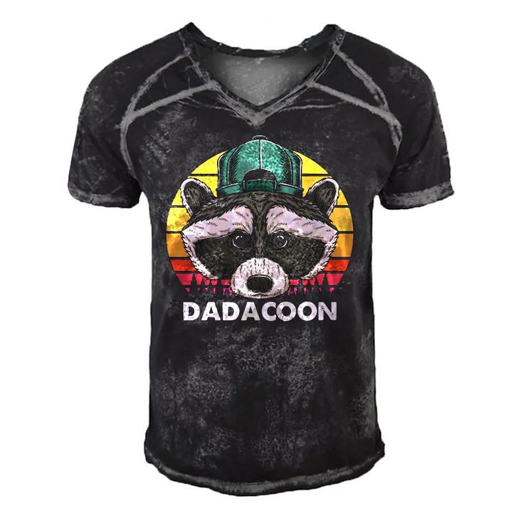Raccoon Owner Dad Trash Panda Father Dadacoon Fathers Day Men's Short Sleeve V-neck 3D Print Retro Tshirt