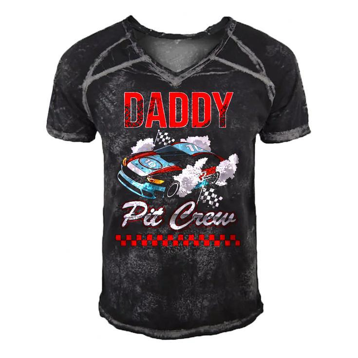 Race Car Birthday Party Racing Family Daddy Pit Crew Funny Men's Short Sleeve V-neck 3D Print Retro Tshirt