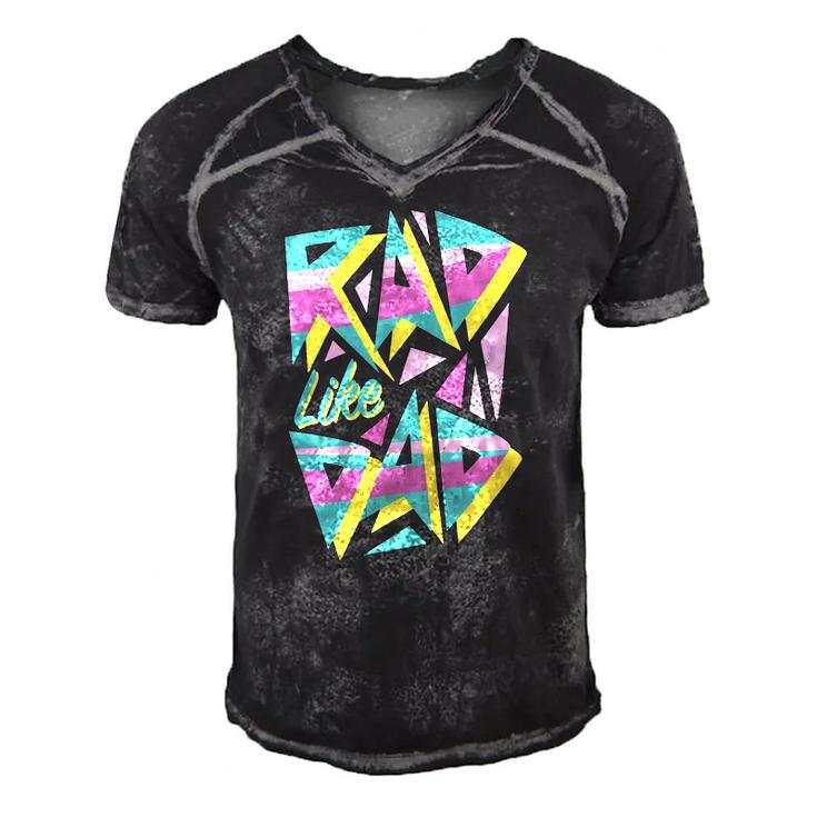 Rad Like Dad 80S Retro Graphic Men's Short Sleeve V-neck 3D Print Retro Tshirt
