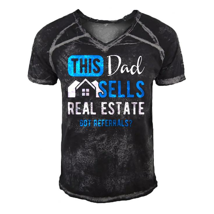 Real Estate Agent Men Dad Funny Realtor Gift Raglan Baseball Men's Short Sleeve V-neck 3D Print Retro Tshirt