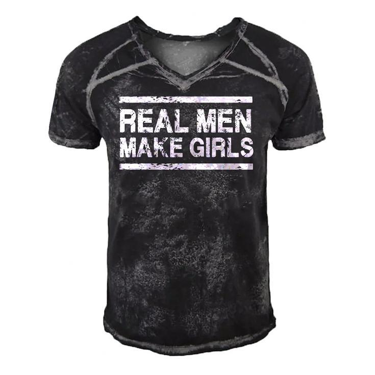 Real Men Make Girls - Dad Father Daughter Day Men's Short Sleeve V-neck 3D Print Retro Tshirt