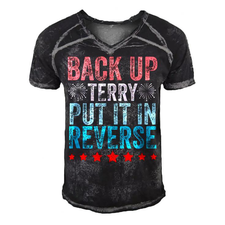 Retro Back Up Terry Put It In Reverse 4Th Of July Fireworks  Men's Short Sleeve V-neck 3D Print Retro Tshirt