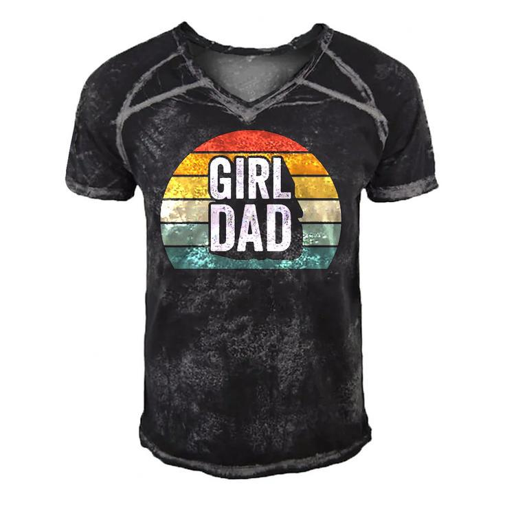 Retro Girl Dad  Proud Father Love Dad Of Girls Vintage Men's Short Sleeve V-neck 3D Print Retro Tshirt