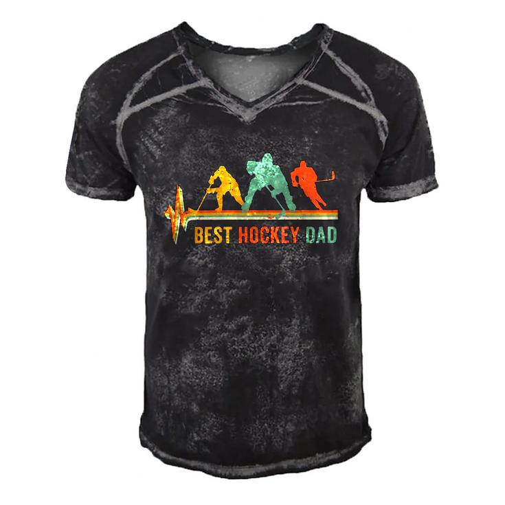 Retro Hockey Dad Best Hockey Dad Men's Short Sleeve V-neck 3D Print Retro Tshirt