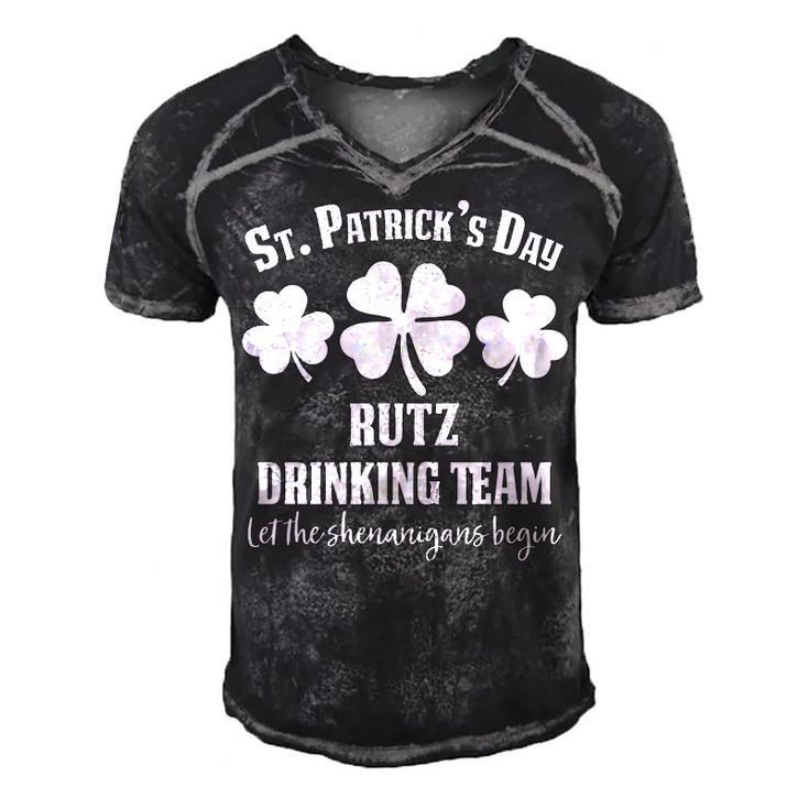 Rutz Name Gift   Drinking Team Rutz Let The Shenanigans Begin Men's Short Sleeve V-neck 3D Print Retro Tshirt