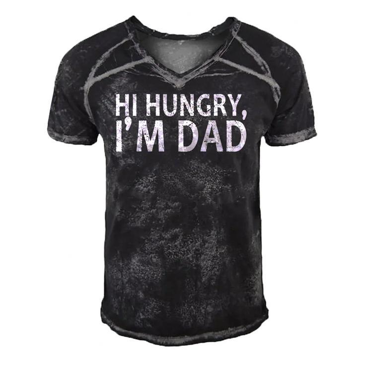 Sarcasm Sayings Fathers Day Humor Joy Hi Hungry Im Dad Men's Short Sleeve V-neck 3D Print Retro Tshirt
