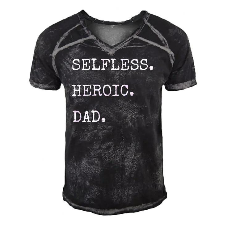 Selfless Heroic Dad Fathers Day Men's Short Sleeve V-neck 3D Print Retro Tshirt