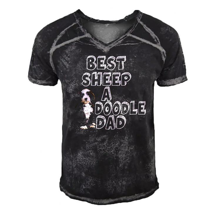 Sheepadoodle Dad Design - Sheepadoodle Dad Present Men's Short Sleeve V-neck 3D Print Retro Tshirt