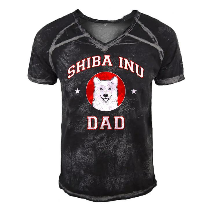 Shiba Inu Dad Pet Lovers Men's Short Sleeve V-neck 3D Print Retro Tshirt