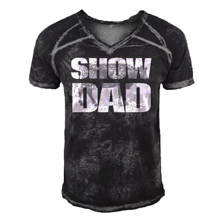 Show Dad Cow Dairy Cattle Fathers Day Men's Short Sleeve V-neck 3D Print Retro Tshirt