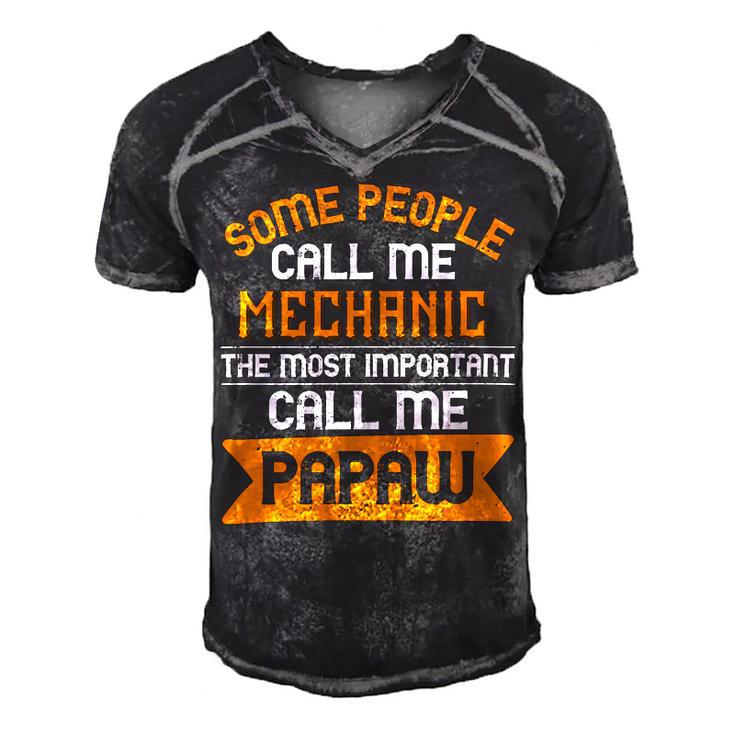 Some People Call Me Mechanic The Most Importent Papa T-Shirt Fathers Day Gift Men's Short Sleeve V-neck 3D Print Retro Tshirt