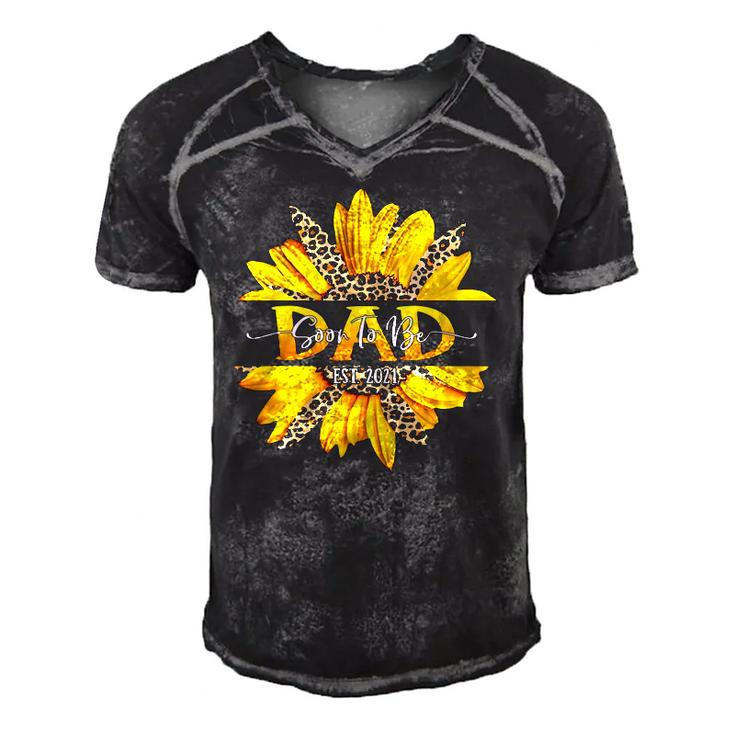 Soon To Be Dad 2021 Leopard Print First Time Dad Father Day Men's Short Sleeve V-neck 3D Print Retro Tshirt