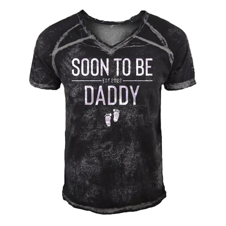 Soon To Be Daddy Est 2022 Pregnancy Announcement Men's Short Sleeve V-neck 3D Print Retro Tshirt