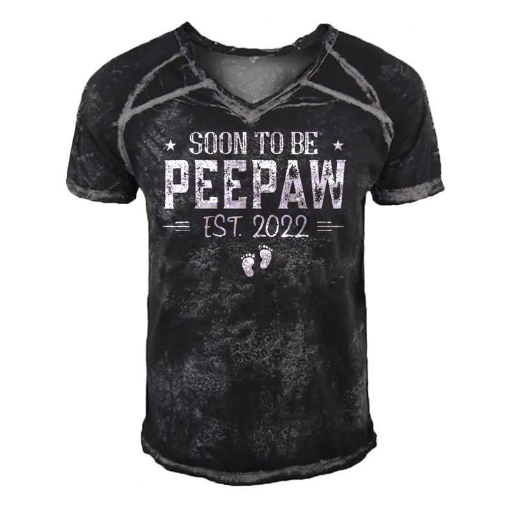 Soon To Be Peepaw Happy Fathers Day Est 2022 Ver2 Men's Short Sleeve V-neck 3D Print Retro Tshirt