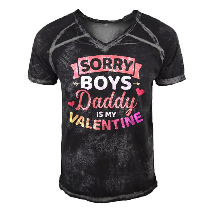 Sorry Boys Daddy Is My Valentines Day Men's Short Sleeve V-neck 3D Print Retro Tshirt