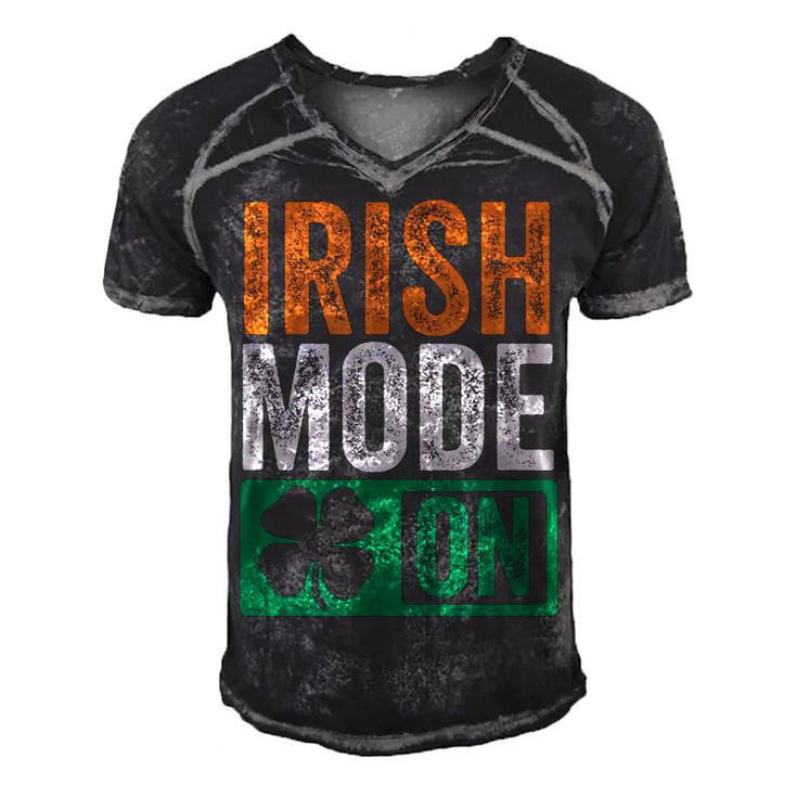 St Patricks Day Beer Drinking Ireland - Irish Mode On  Men's Short Sleeve V-neck 3D Print Retro Tshirt