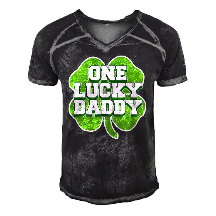 St Patricks Day Design For Father One Lucky Daddy Men's Short Sleeve V-neck 3D Print Retro Tshirt