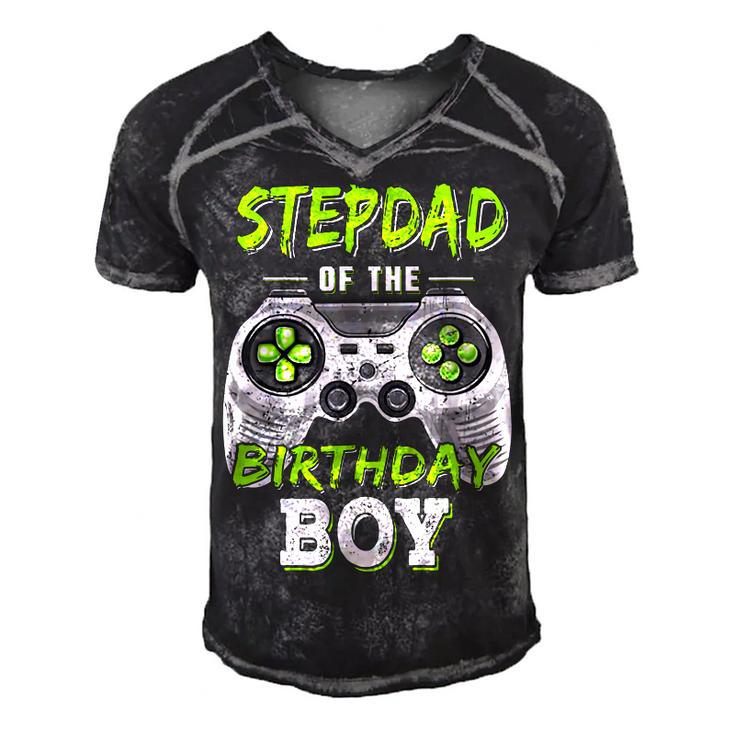 Stepdad Of The Birthday Boy Game   Men's Short Sleeve V-neck 3D Print Retro Tshirt