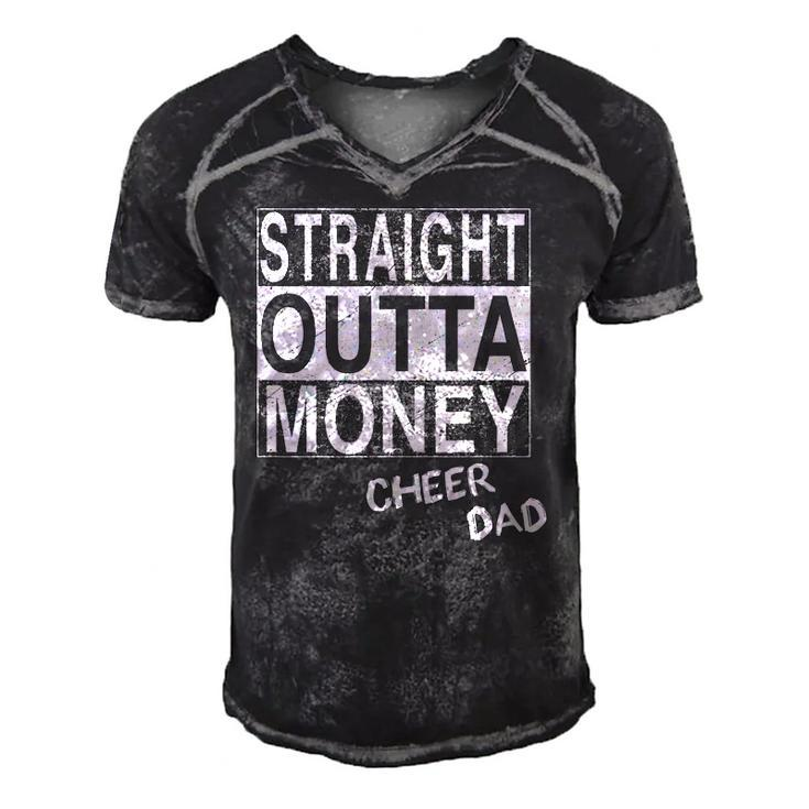 Straight Outta Money Cheer Dad Funny Men's Short Sleeve V-neck 3D Print Retro Tshirt